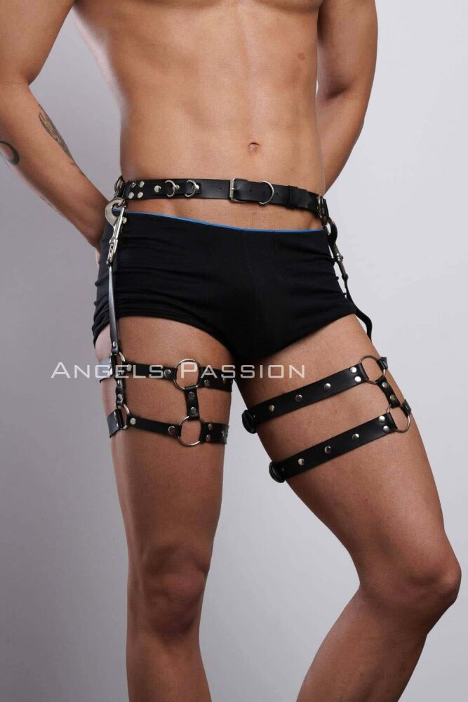 Men's Leg Harness and Trouser Belt Suspenders - 2