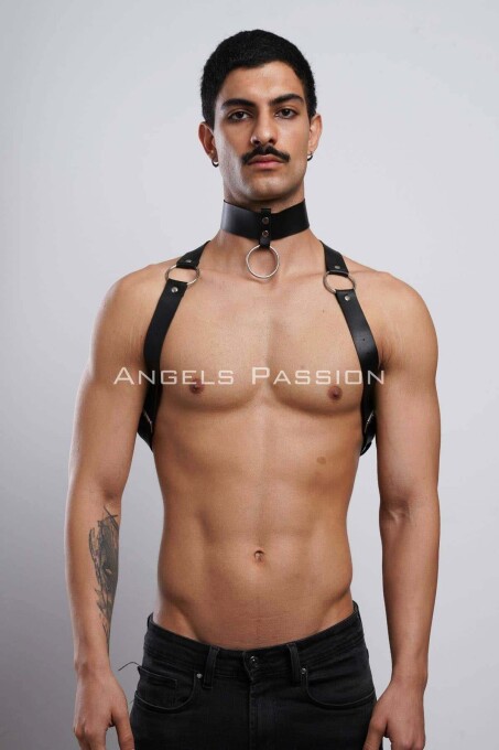 Men's Party Wear Choker and Chest Harness - 2