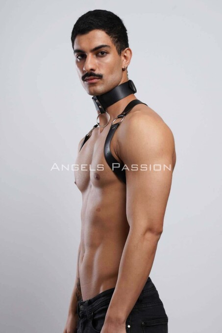 Men's Party Wear Choker and Chest Harness - 5