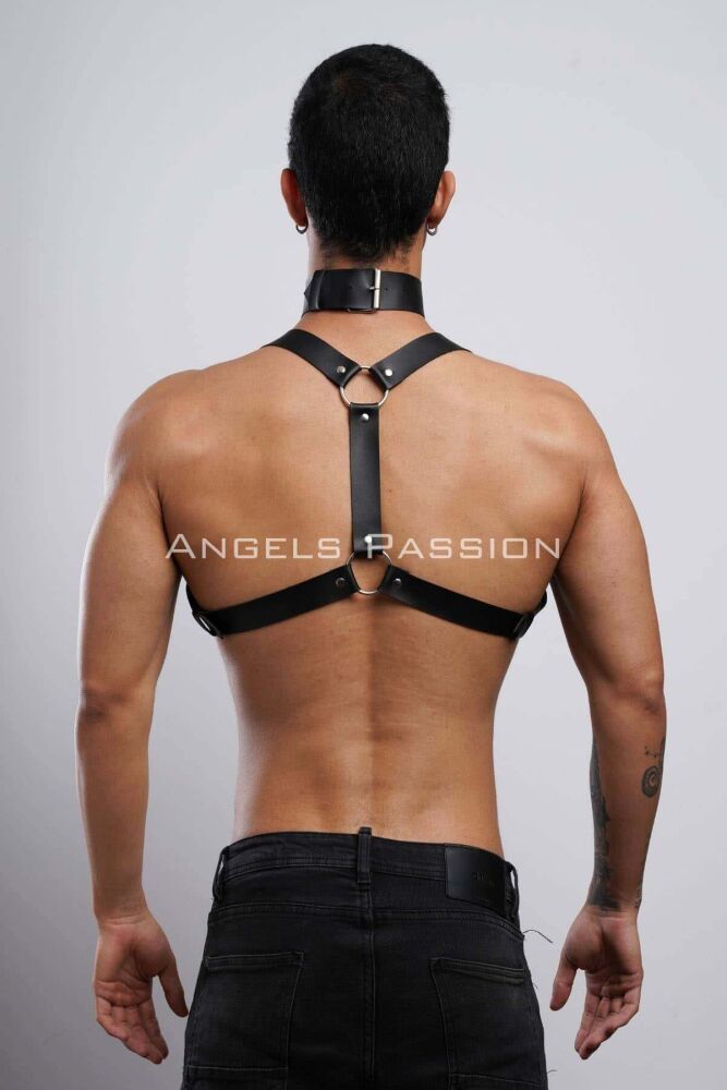 Men's Party Wear Choker and Chest Harness - 8