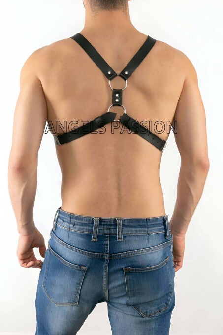 Men's Sexy Leather Chest Harness for Gay Fantasy Wear - 2