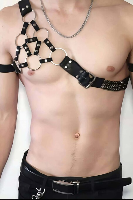 Men's Single Shoulder Leather Harness - 1