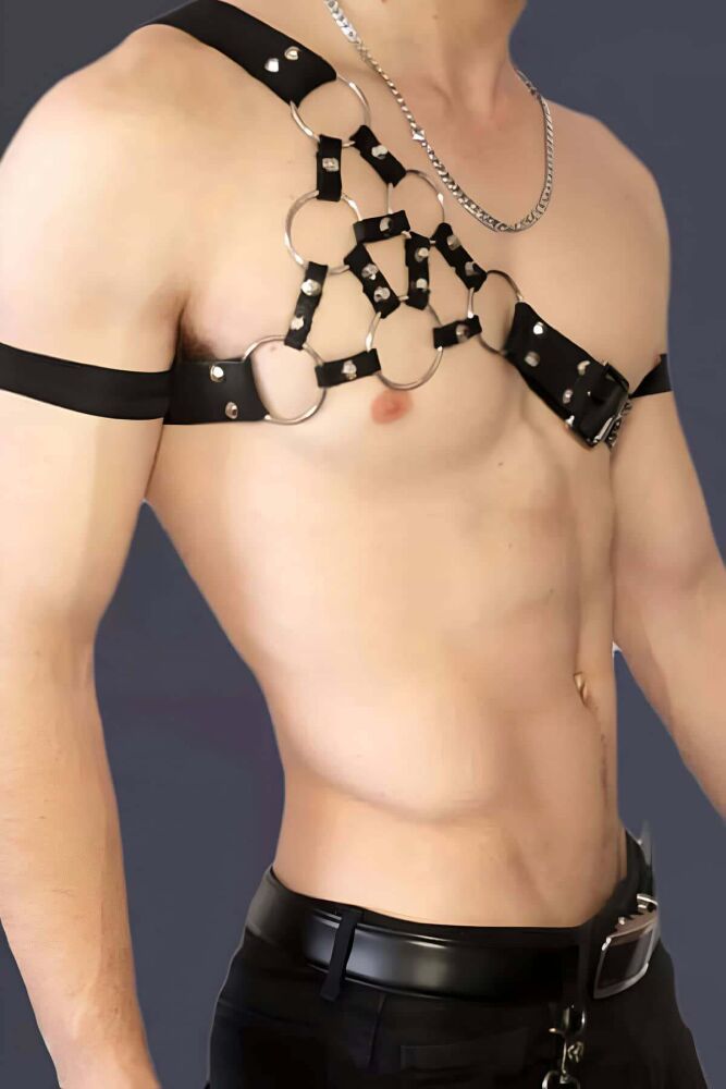 Men's Single Shoulder Leather Harness - 3