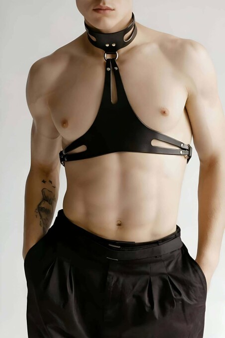 Men's Stylish Leather Belt and Harness for Fashion - 1