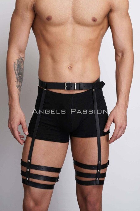 Men's Suspenders Harness with Stylish Leg Accessory - 2