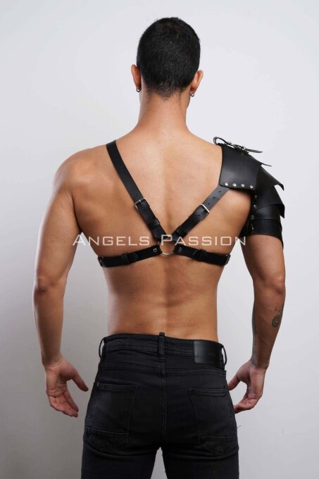 One Shoulder Gladiator Leather Harness for Cosplay and Warrior Costume - 10