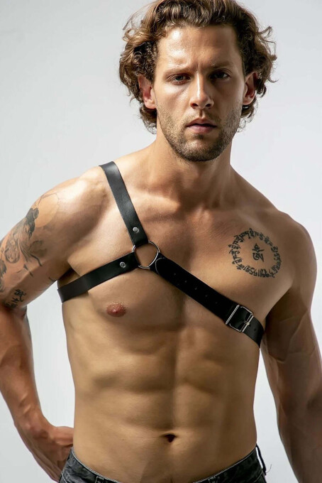 One Shoulder Leather Harness for Men's Fashion - 1