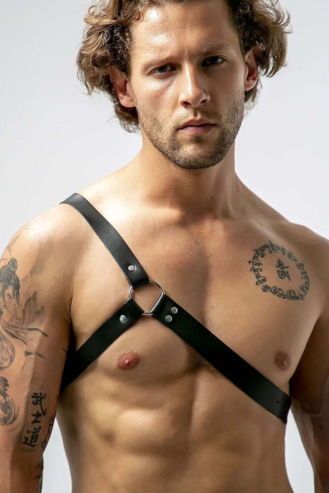 One Shoulder Leather Harness for Men's Fashion - 4