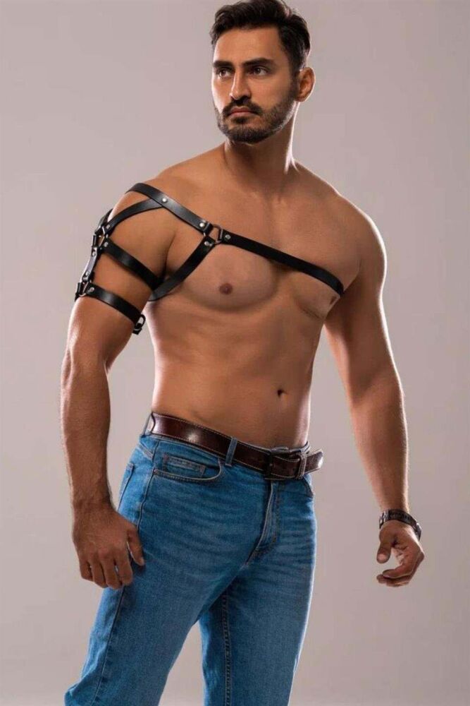 One Shoulder Male Chest and Shoulder Harness for Fashion - 1