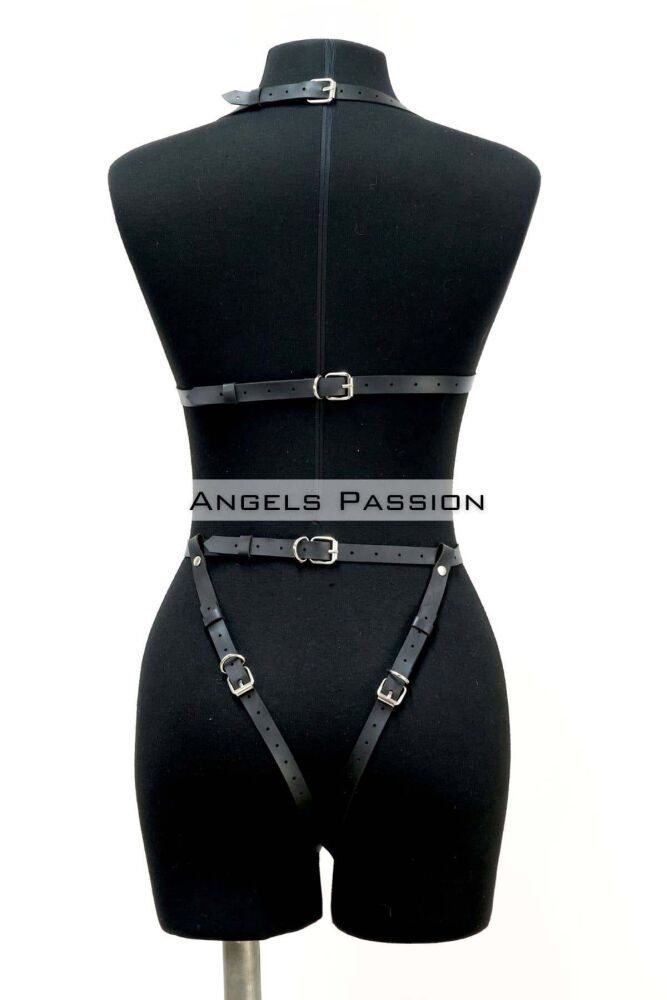 Open Crotch Leather Fancy Wear, Leather Leather Body Harness - 5