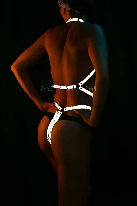 Reflective Body Harness with Staple Details - 2