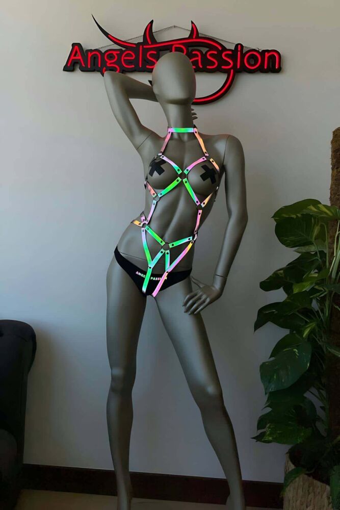 Reflective Erotic Body Harness for Lingerie - 4