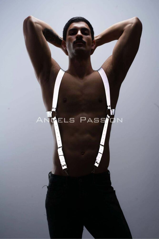 Reflective Glow in the Dark Chest Harness and Trouser Suspenders - 1