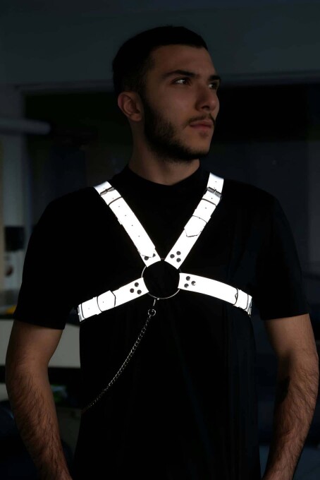 Reflective Glow in the Dark Men's Chest Belt - 1