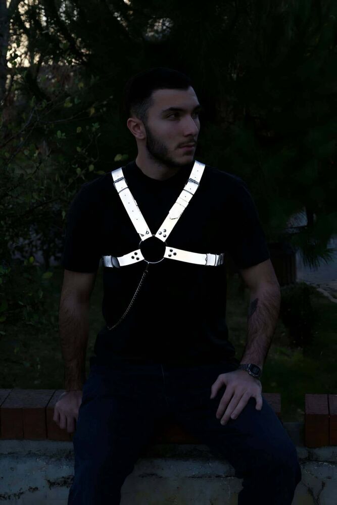 Reflective Glow in the Dark Men's Chest Belt - 2