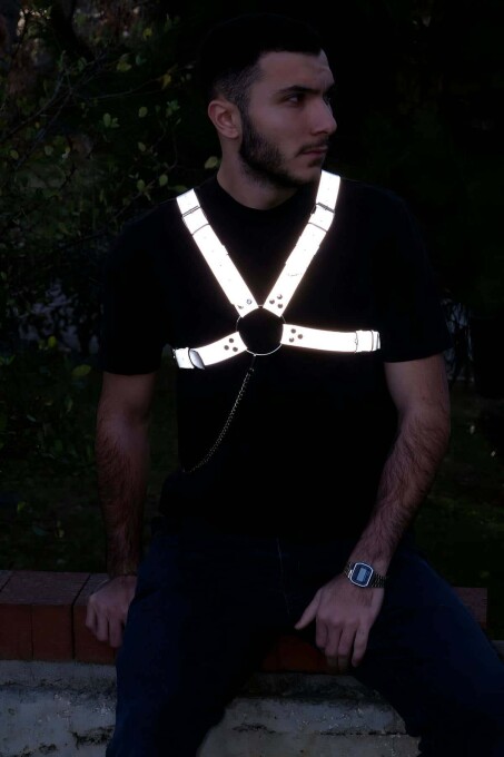 Reflective Glow in the Dark Men's Chest Belt - 3