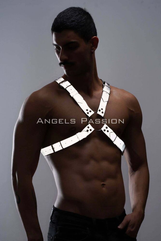 Reflective Glow in the Dark Men's Chest Harness for Party Accessories - 1