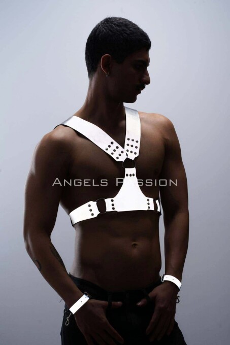 Reflective Glow in the Dark Men's Cuffed Chest Harness Set - 2