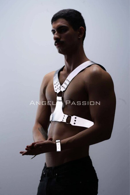 Reflective Glow in the Dark Men's Cuffed Chest Harness Set - 5