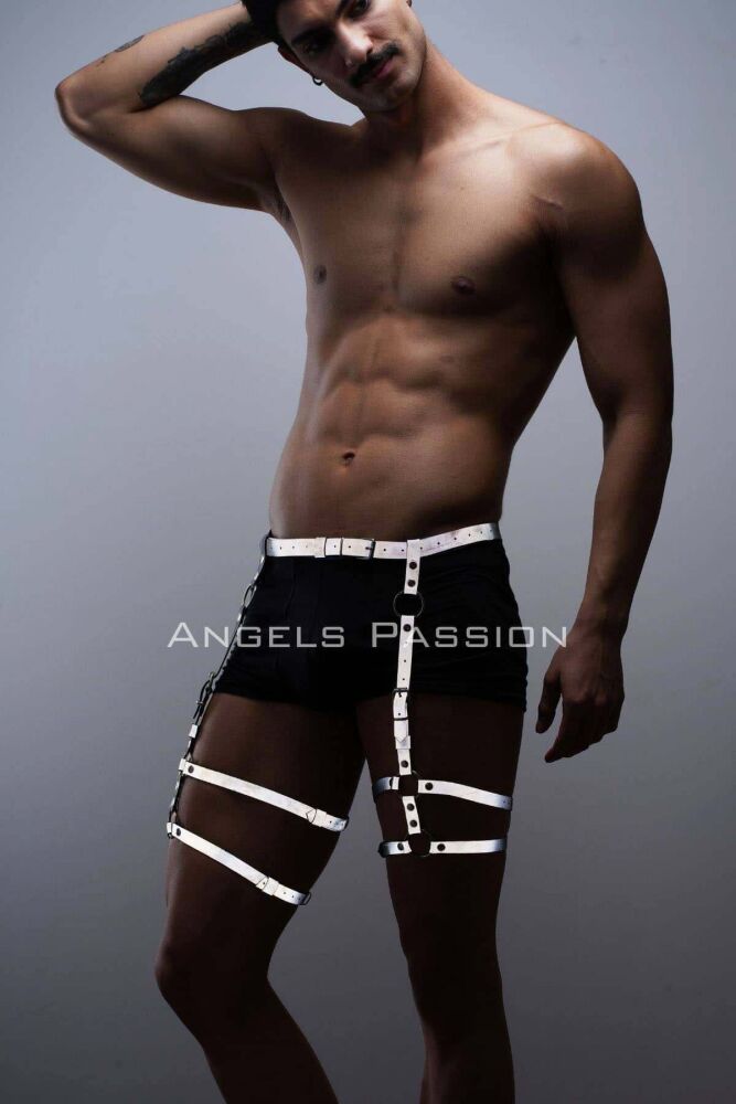 Reflective Glow in the Dark Men's Suspenders and Leg Harness - 5