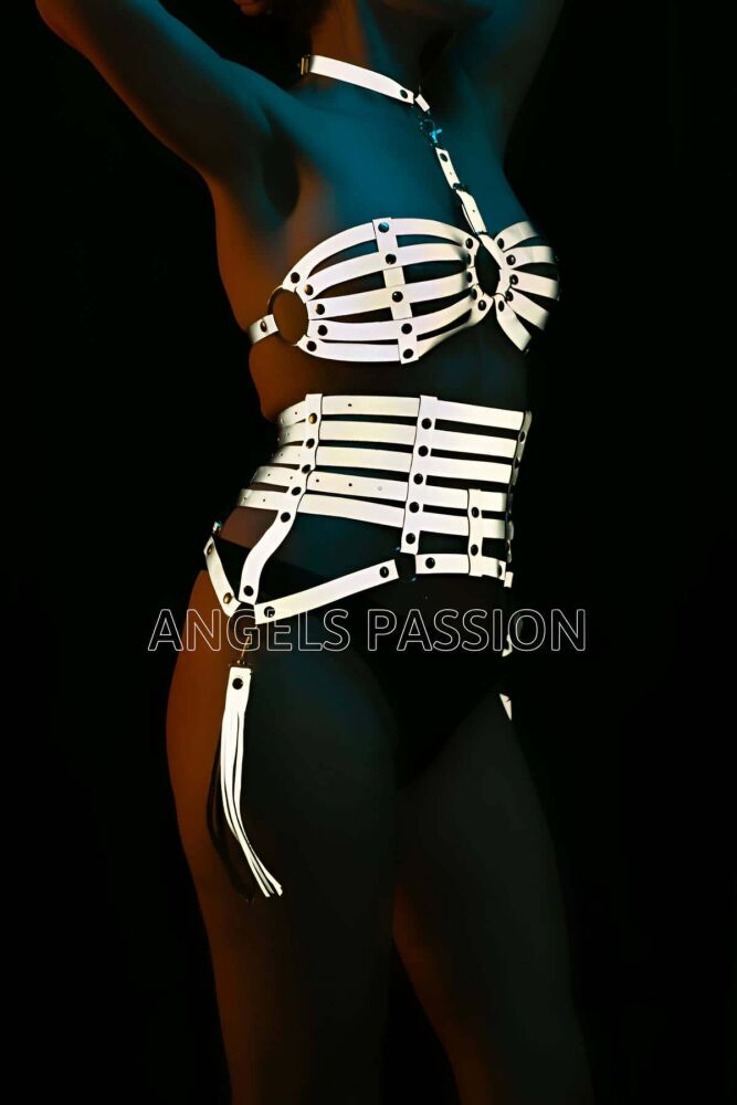 Reflective Harness Corset Set, Glow in the Dark Corset - 1