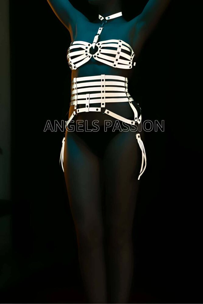 Reflective Harness Corset Set, Glow in the Dark Corset - 2