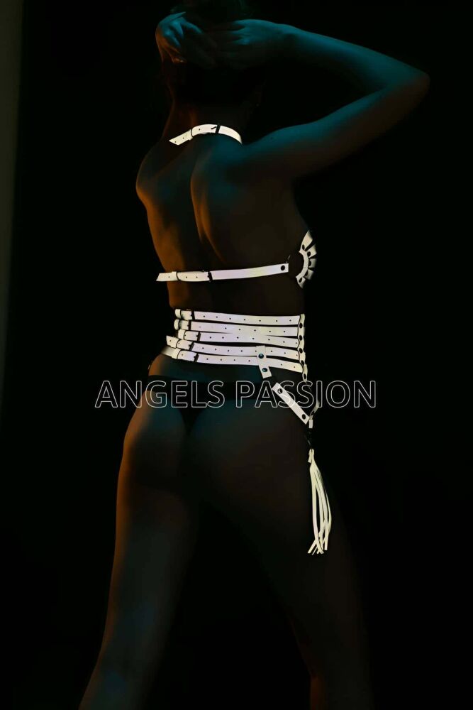 Reflective Harness Corset Set, Glow in the Dark Corset - 3