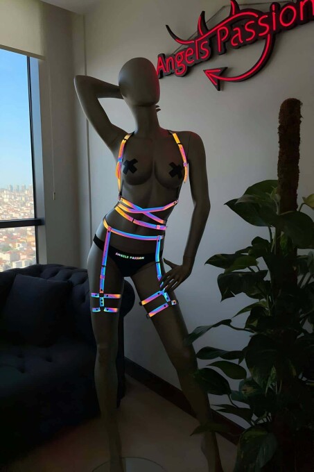 Reflective Harness Shining with Club Light for Night Wear - 4