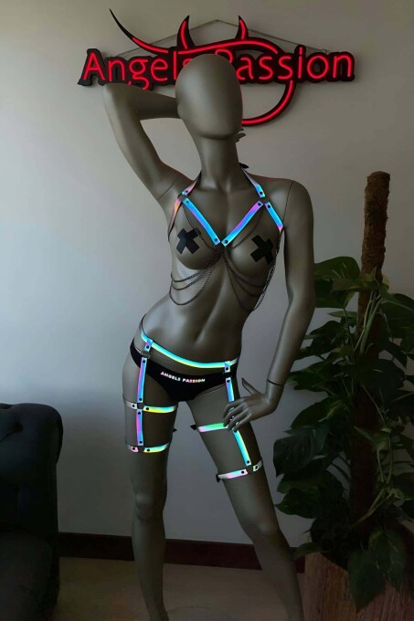 Reflective Harness Suit for Night Club Dresses - 3