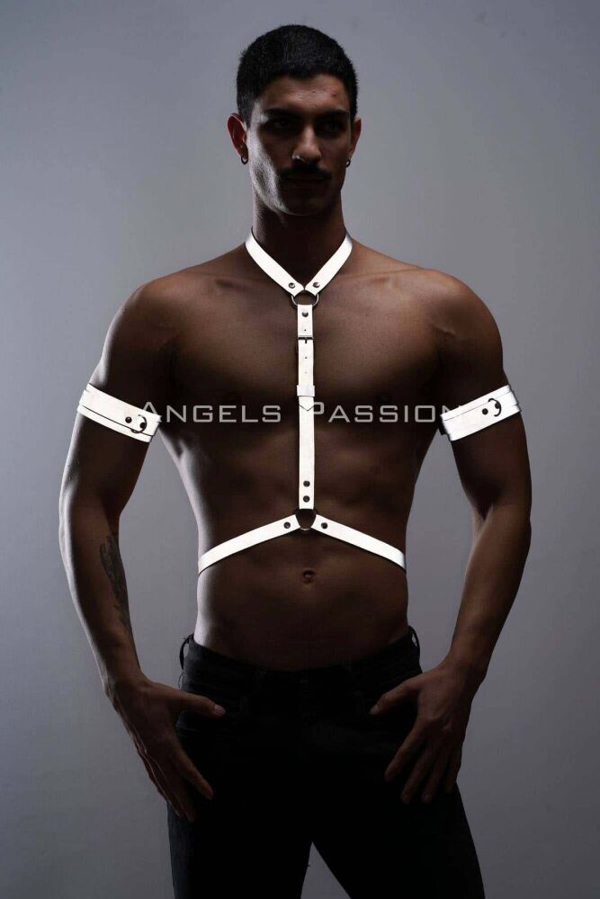 Reflective Men's Chest and Biceps Harness Set for Stylish Nightwear - 1