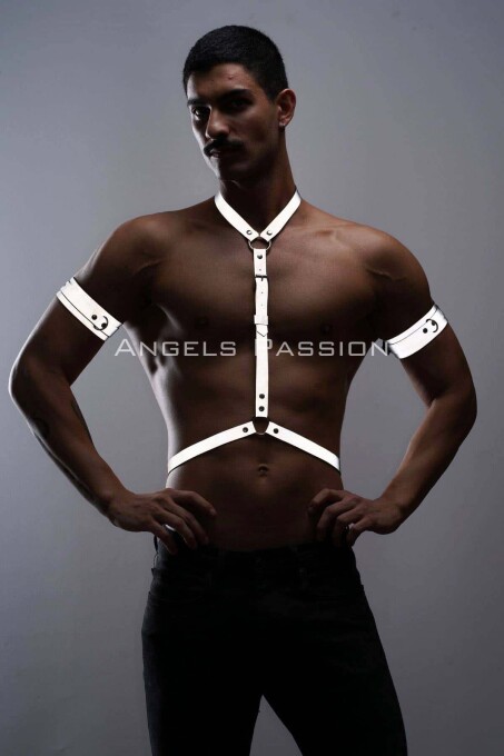 Reflective Men's Chest and Biceps Harness Set for Stylish Nightwear - 2