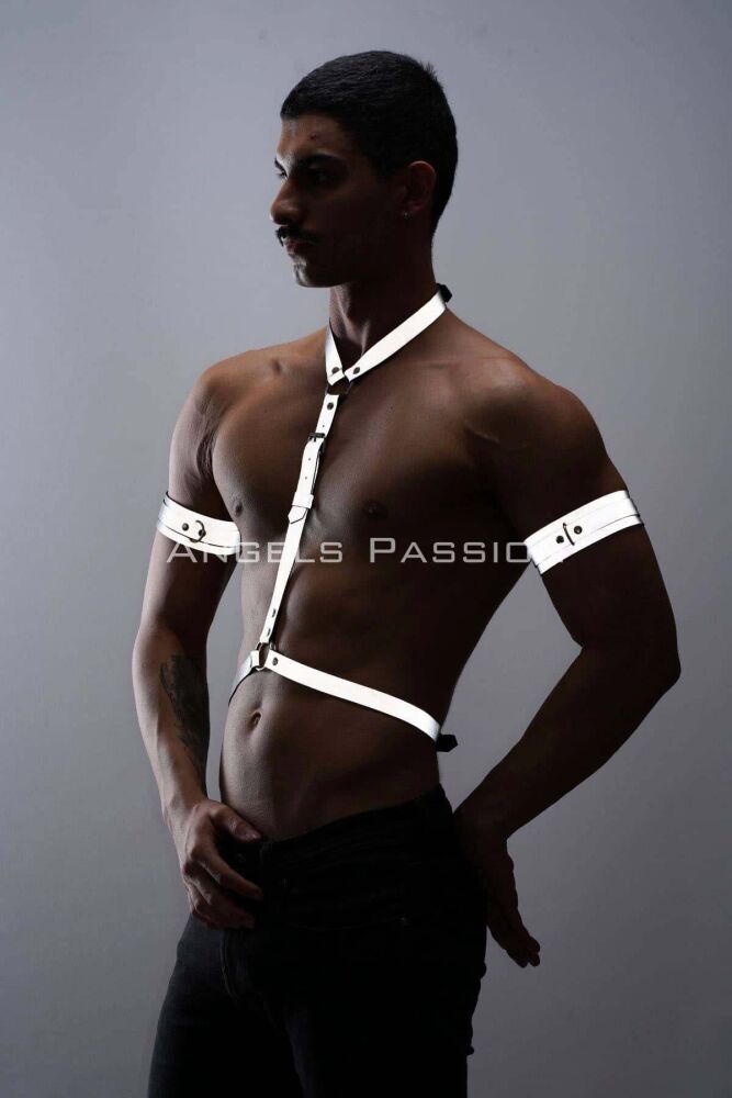 Reflective Men's Chest and Biceps Harness Set for Stylish Nightwear - 3