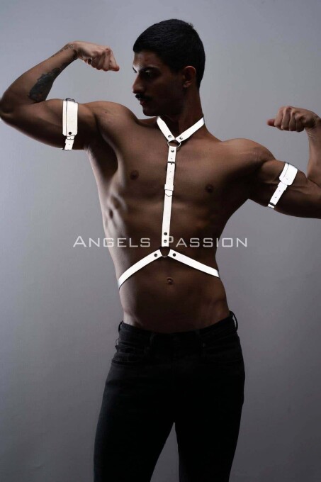 Reflective Men's Chest and Biceps Harness Set for Stylish Nightwear - 4