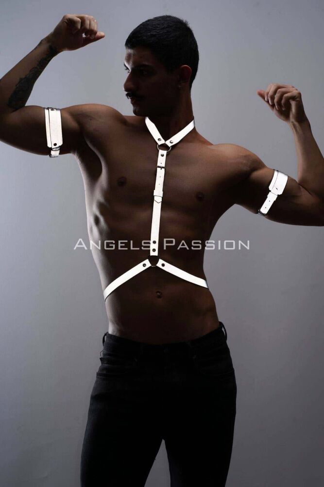 Reflective Men's Chest and Biceps Harness Set for Stylish Nightwear - 6