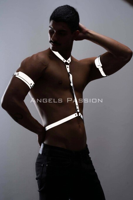 Reflective Men's Chest and Biceps Harness Set for Stylish Nightwear - 8