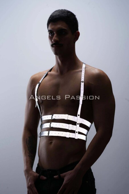 Reflective Men's Chest Harness for Parties - 4