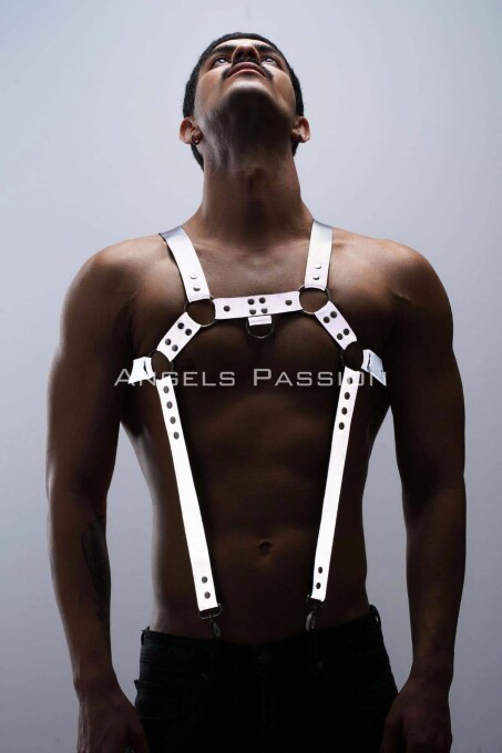 Reflective Men's Chest Harness with Suspenders - 3