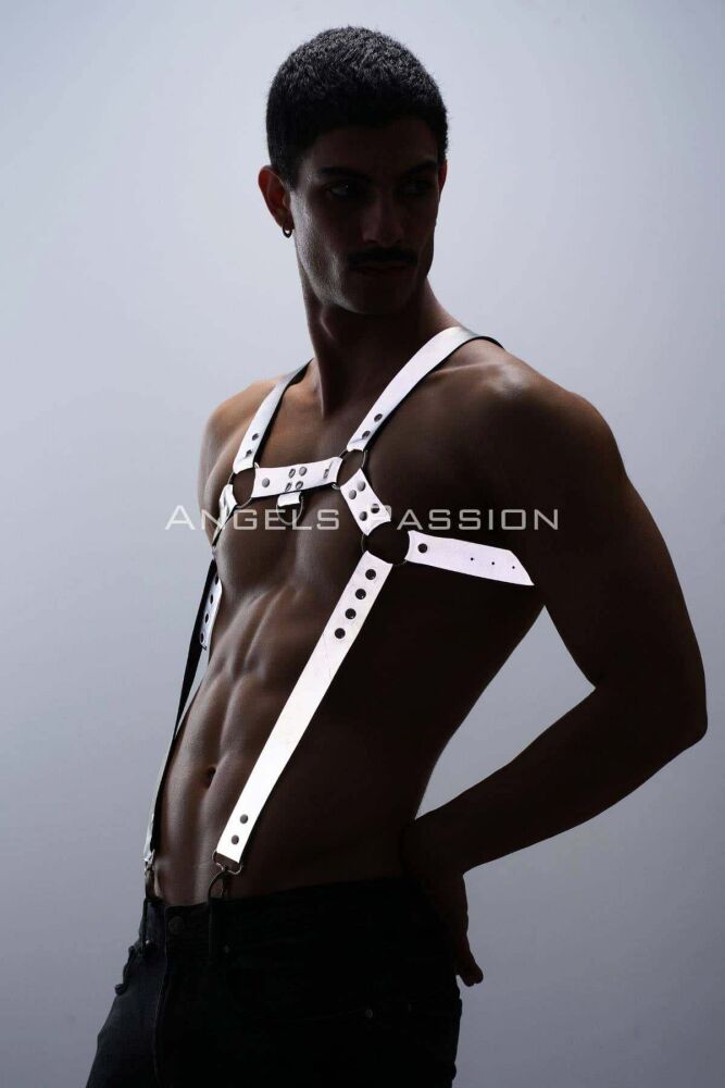 Reflective Men's Chest Harness with Suspenders - 10