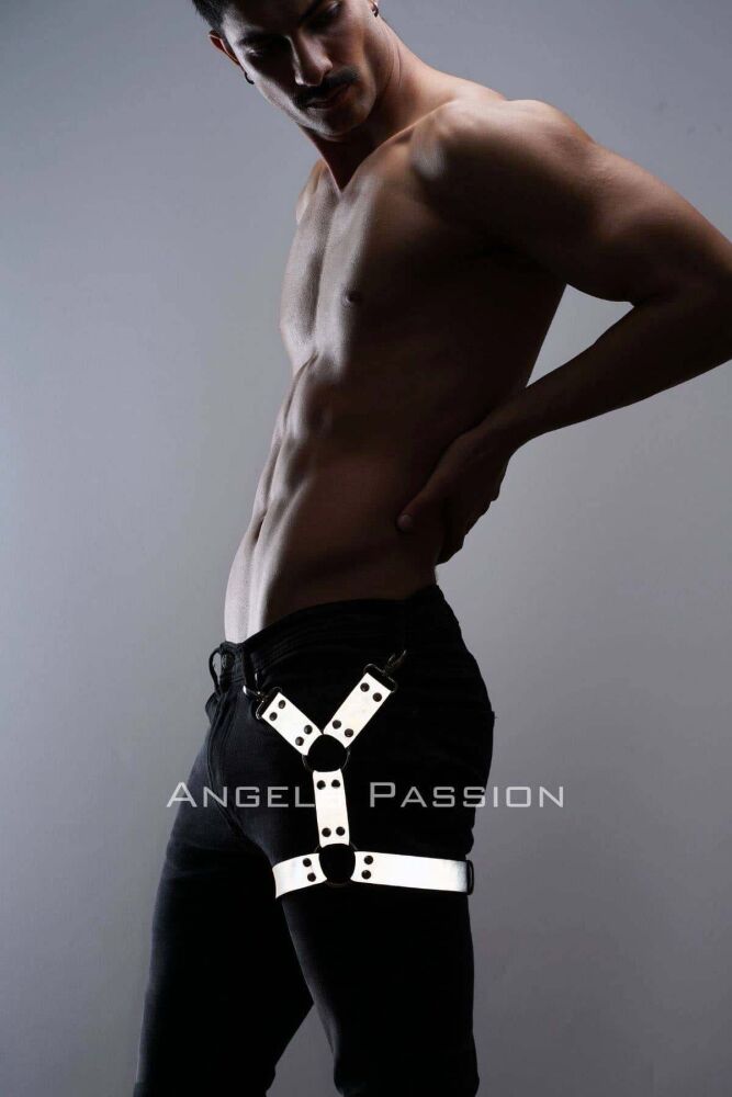 Reflective Men's Leg Harness, Stylish Party Accessory - 4