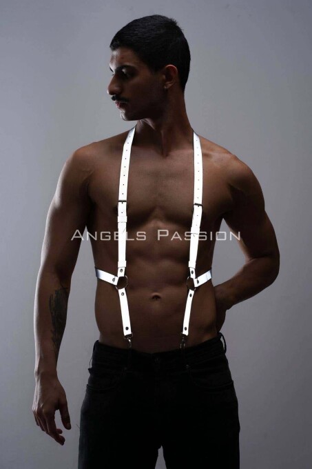 Reflective Men's Trouser Suspenders, Glowing Belt - 1