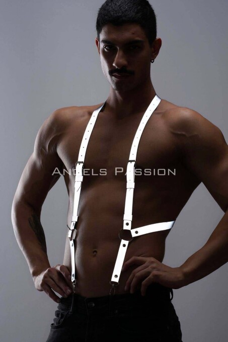 Reflective Men's Trouser Suspenders, Glowing Belt - 4