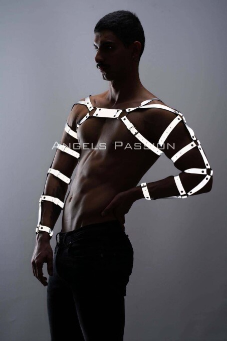 Reflective Men's Wrist, Arm, and Shoulder Harness, Glow in the Dark - 1