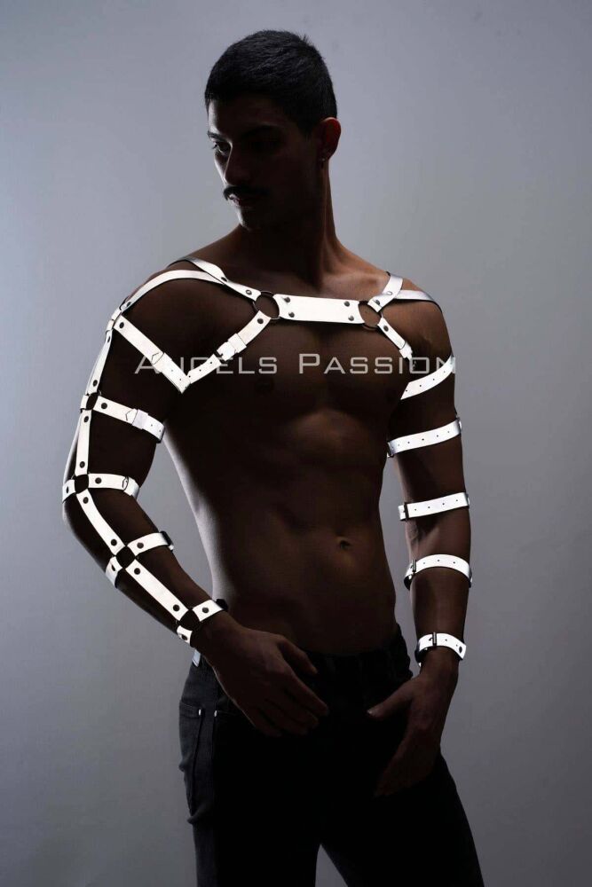 Reflective Men's Wrist, Arm, and Shoulder Harness, Glow in the Dark - 2