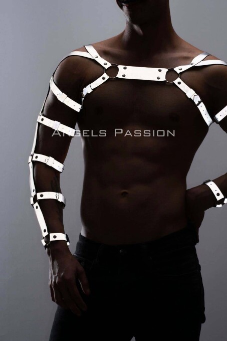 Reflective Men's Wrist, Arm, and Shoulder Harness, Glow in the Dark - 4