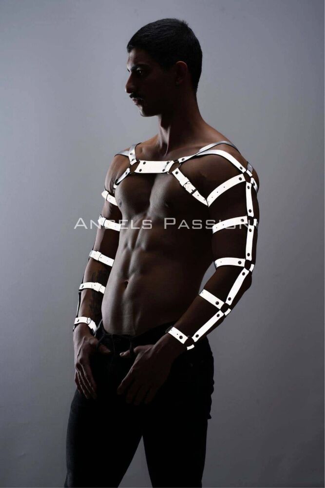 Reflective Men's Wrist, Arm, and Shoulder Harness, Glow in the Dark - 5