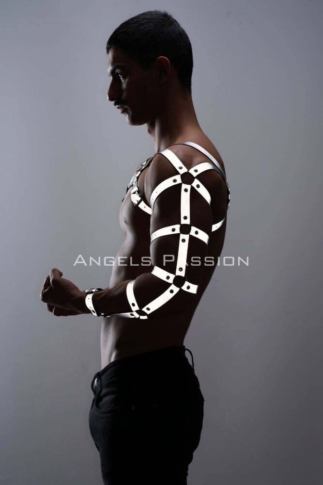 Reflective Men's Wrist, Arm, and Shoulder Harness, Glow in the Dark - 6