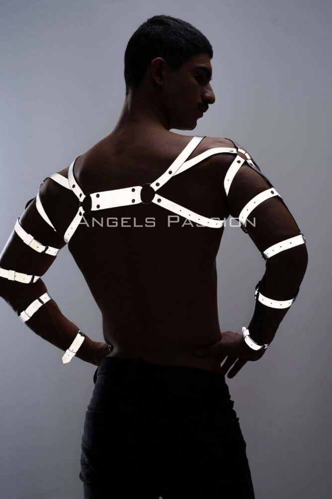 Reflective Men's Wrist, Arm, and Shoulder Harness, Glow in the Dark - 7