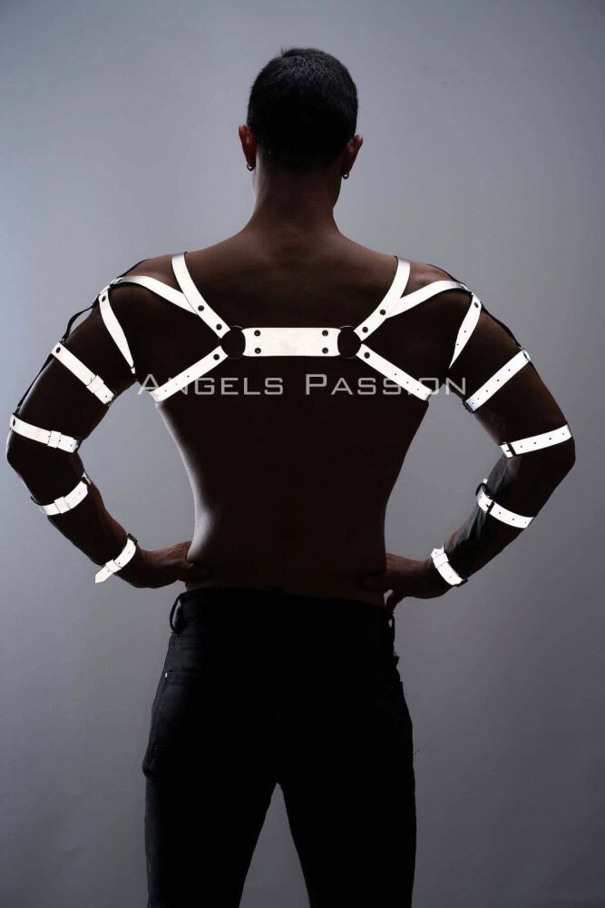 Reflective Men's Wrist, Arm, and Shoulder Harness, Glow in the Dark - 8