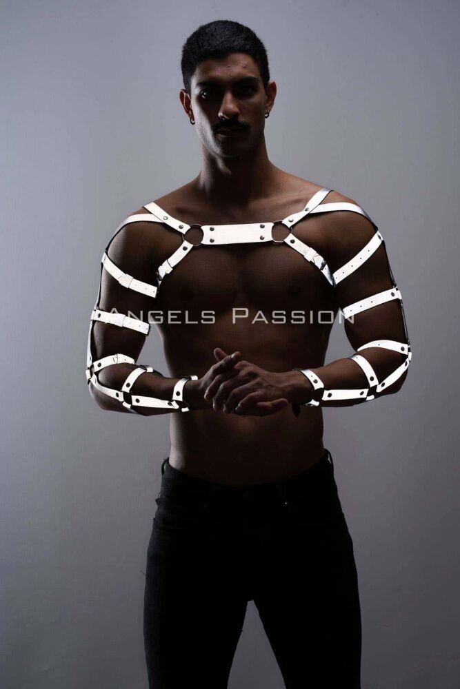 Reflective Men's Wrist, Arm, and Shoulder Harness, Glow in the Dark - 9