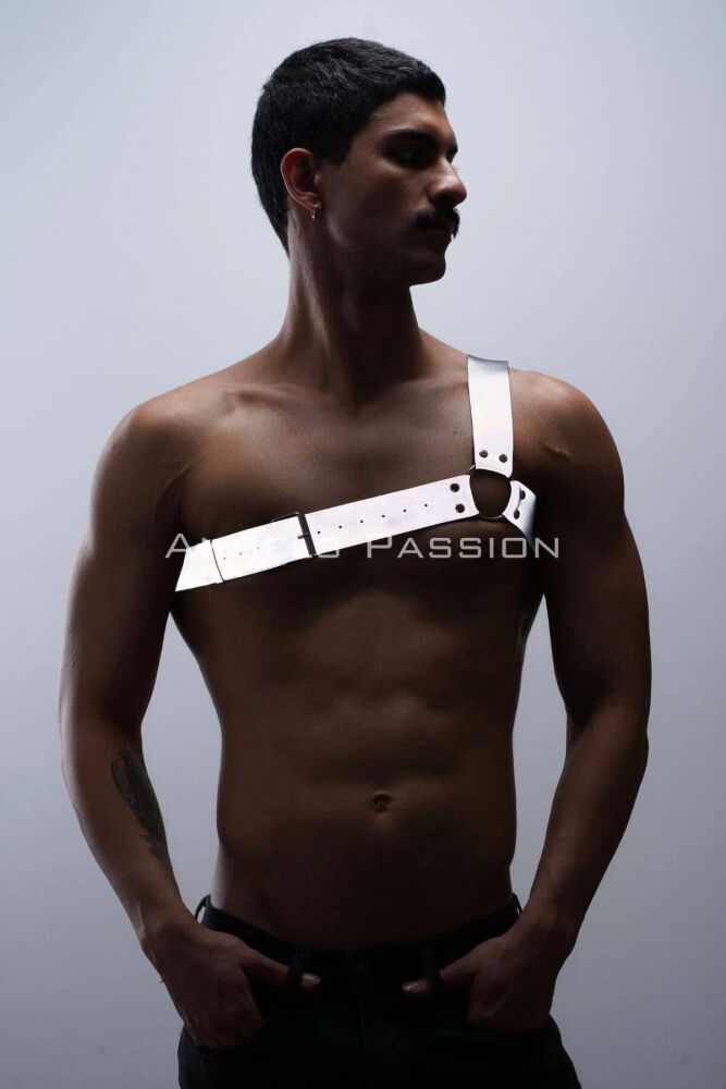 Reflective One-Shoulder Men's Chest Harness - 2